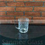 Cheap Embossed Glass Beer Mug With Handle thumbnail-1
