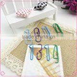 OEM Colorful Number Shapes Metal Wire Paper Clips