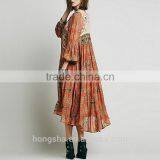 2016 New Burn-Out Ladies Long Csual Dresses Pictures Fashion Printed Vintage Dress HSd7295 thumbnail-4