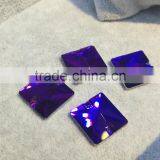 High Quality Square Faceted Crystal Sew on Stone Flat Back Pendant for Garment Accessories thumbnail-1