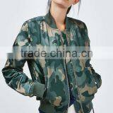Hot Sale Lady Shiny Camo Print Bomber Jackets Customized China thumbnail-1