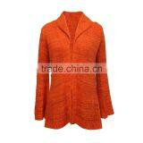 Flare-sleeve Pointelle Cardigan Without Buttons thumbnail-1