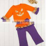 China 2016 New Design Factory Sale Directly Boutique Golden Autumn Outfits With Headband thumbnail-4