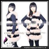 CX-G-B-248 Excellent Turkey Feather Girls Fur Vest thumbnail-1