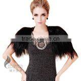 CX-B-19 Hot Sale Fashion Lady Women Mongolian Lamb Fur Shawl For Evening Dress thumbnail-1
