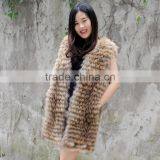CX-G-B-100A New Fashion Hand Made Real Raccoon Fur Vest thumbnail-1