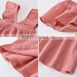 Wholesale Boutique Crushed Muslin Girl Dresses Flutter Shoulder Straps Baby Clothes thumbnail-3