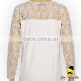 2017 Spring Cheap Adult Women Transparent Lace Floral Long Sleeve Rose Printed Cotton Raglan Lady T Shirt Top thumbnail-4