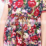 S60723B 2017 Child Girls Short Sleeve Round Neck Tube Casual Flared Midi Pleated Dress thumbnail-3