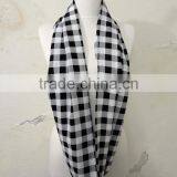 Black & White Plaid Gingham Infinity Scarf, Tube Scarf, Circle Scarf, Loop Scarf, Scarves, Spring - Fall - Winter Fashion thumbnail-3