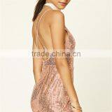 Custom Design Adult Formal V-neck Cutting Sequin Jumpsuit for Ladies thumbnail-3