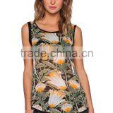 Contrast Crop Top Lining Tank Tops With Built in Bra thumbnail-1