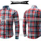 New Product 2016 European Fashion 100% Cotton Yarn Dyed Plaid Shirt Wholesale Men's Clothing thumbnail-5