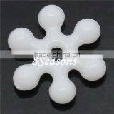 White Christmas Snowflake Acrylic Charm Beads 7mm thumbnail-1