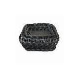 Square Storage Baskets in Black, Made of Plastic Rattan, Used for Packing and Storage