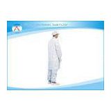 White And Blue Esd Clothes Antistatic Lab Coats , Long Sleeve Lab Coats