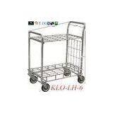 Industrial Warehouse Trolley For Supermarket Zinc Plating With Transparent Powder Coating