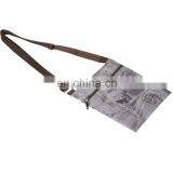 Blue Three Pocket Zipper Cheap Denim Passport Bag thumbnail-5