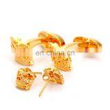Custom Cufflink Set 18 Gold Crown Cufflinks and Earings thumbnail-2