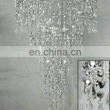 SILVER CRYSTAL MULTI DIAMOND CUT FACETED ACRYLIC BEADED CHANDELIER