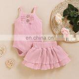 Toddler Girl Summer Outfit Boutique Clothing Ribbed Two Piece Set thumbnail-4