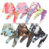 Autumn Kids Boy Girls Tie-Dye Clothes Set Spring Long Sleeve Pullover O-neck Tops T-shirt Pants 3Pcs Outfit for Infant Baby 1-6Y thumbnail-2