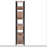 61.8 In. Light Brown/Black Metal 5-shelf Etagere Bookcase With Open Back thumbnail-5