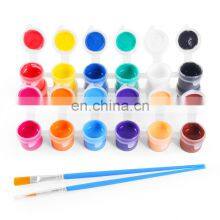 High quality paints acrylic,12colors paints strips with brush for kids.12 strip pot 5 ml acrylic paint set with brush