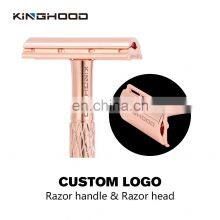 Gift Box Hotel Hair Removal Cosmetics Daily Use Purple Metal Safety Razor Kinghood Best Double Edge Shaving Razor for Women thumbnail-3