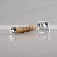 Classic Laser Custom New Design Butterfly Bamboo Handle Metal Eco-friendly Barber Double Edge Blades Shaving Safety Razor thumbnail-1