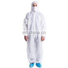 Splash Resistant Non-wowen Protective Workwear Polypropylene Disposable Coverall Attached Hood