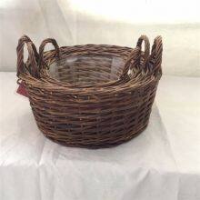 Large White Wicker Handmade Wicker Basket Wholesale Inventory thumbnail-2