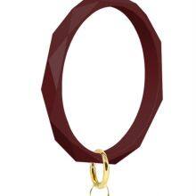 Car Keyring Silicone Bracelet Keychain Faceted Round Bangle Wrist Key Ring thumbnail-3