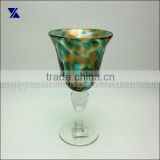 mottled green wine glass