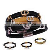 Magnetic Leather Handmade Bracelet Bangle Alpha Phi Alpha Divine Bracelets,APA Greek Customized Fraternity Sorority Jewelry thumbnail-6