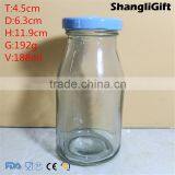 Glass Milk Bottle 180ml Cylinder Wholesale 6oz Juice Bottle thumbnail-1
