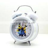 (Promotion) Table Desk Two Bell Ring Alarm Clock, Moden Table Clock, Round Retro Time Clock for Kids
