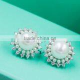 Hot Selling 925 Sterling Silver Artificial Pearl Earrings for Wedding thumbnail-3