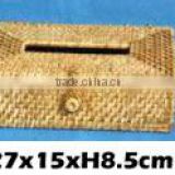 Rattan tissue box with lid