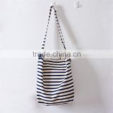 cheap waterproof full stripe custom printed tote bags with long webbing handles and inner pocket