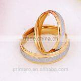 Wholesale Frosted Matte Stainless Steel Couple Ring 18k Gold Plated Wedding New Design Finger Ring thumbnail-6