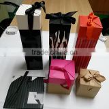High quality gift corrugated paper bag with silk tie