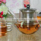 Handblown Borosilicate Glass Teapot With SS Filter for Coffee thumbnail-2