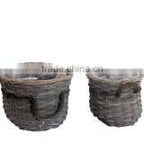 2pcs Factory Direct Supply Oval Garden Flower Basket With Handle thumbnail-2