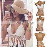 white crochet Tank Top Halter Handmade Sexy Lady Crochet Bikini Top