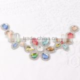 Beautiful crystal design clear rhinestone beaded bridal motif neckline Collar Applique For Wedding Dresses