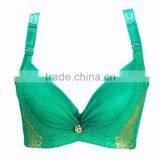 Women's Retro Breast Lift Thin Cup Plus Size Lace Bra thumbnail-3