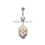 Cluster Gem Dangle Navel Belly Ring thumbnail-1