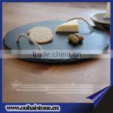 High Quality Round Shape Slate Stone Wood Plate thumbnail-6