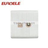 British Standard White Aluminum Panel TV Satellite and Tel Electrical Wall Socket thumbnail-3